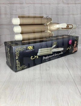 Плойка Professional hair curler 1988 тройная волна бронзовая