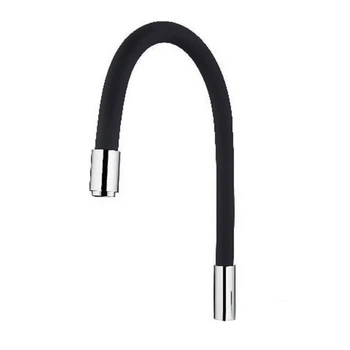 Излив для смесителя Globus Lux DLR-CHROM-BLACK гофрированный, чёрный, с аэратором