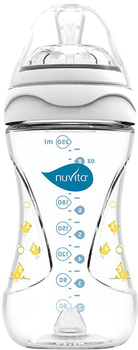 Бутылочка для кормления Nuvita Mimic 250 мл 3м+ Антиколиковая, белая NV6030White (NV6030White)