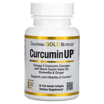 Омега-3 и куркума, для подвижности и комфорта, California Gold Nutrition, CurcuminUP, 30 капсул