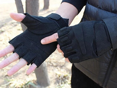 Перчатки без пальцев Oakley для мужчин армейские, военные, тактические XL Черный (1011-201-02)