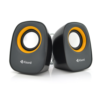 Колонки 2.0 Kisonli V360 для ПК и ноутбука, USB + 3.5mm, Orange