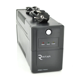 ИБП Ritar RTP600L-U (360W) Proxima-L, LED, AVR, 2st, USB, 2xSCHUKO socket, 1x12V7Ah, plastik Case ( 340 x 140 X 205 ) 4,6 кг Q4