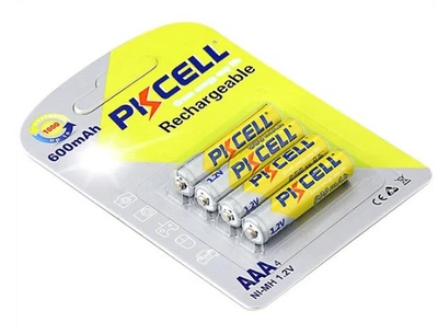 Аккумулятор PKCELL 1.2V AAA 600mAh NiMH Rechargeable Battery, 4 штуки в блистере PC/AAA600-4BR