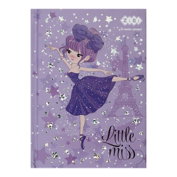 Блокнот ZiBi Little Miss A6 в клетку 64 листа твердая обложка фиолетовый (ZB.12714-07)