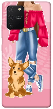 TPU чохол Demsky Girl and corgi для Samsung Galaxy S10 Lite