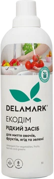 Засіб з антибактеріальною дією DeLaMark для миття овочів, фруктів, ягід, листя салату та зелені 1 л (4820152332349)