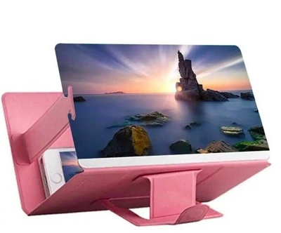 3D підставка - збільшувач екрана для смартфона рожева