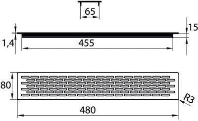 Вентиляционная решетка DC Шахматка 480х80 мм Серебристая (DC104920)