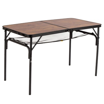 Стіл складаний Bo-Camp Greene 120x60 см, алюмінієвий каркас, до 50 кг, Black/Wood look (1404210)