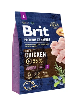Сухой корм Brit Premium Dog Junior S для щенков и юниоров мелких пород с курицей 3 кг