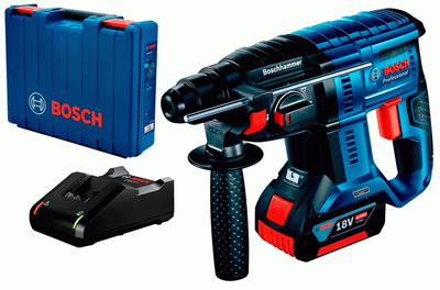 Перфоратор аккумуляторный Bosch Professional GBH 180-Li + чемодан + 1 акб GBA 18V 4.0Ah + з/у GAL 18V-40 (0611911122)