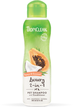Шампунь-кондиционер Tropiclean Papaya & Coconut с кокосом и папайей для собак и кошек 355 мл 202504