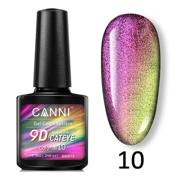 Гель-лак CANNI 9D Galaxy Cat eye 10 золотистый-малиновый, 7,3 ml