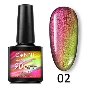 Гель-лак CANNI 9D Galaxy Cat eye 02 малиново-золотий, 7,3 ml