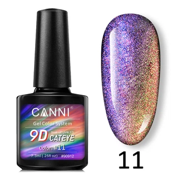 Гель-лак CANNI 9D Galaxy Cat eye 11 золотистий-фіолетовий, 7,3 ml