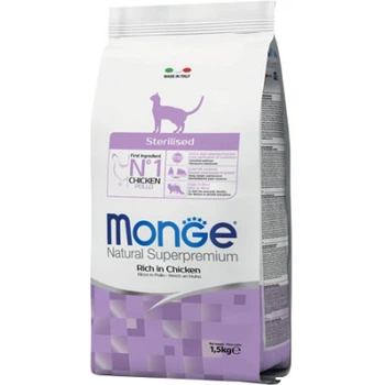 Сухой корм для кошек Monge Cat Sterilised со вкусом курицы и лосося 1.5 кг (8009470011938)