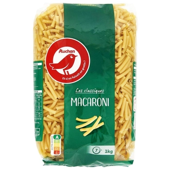 Макароны-трубочки Auchan Macaroni, 1 кг