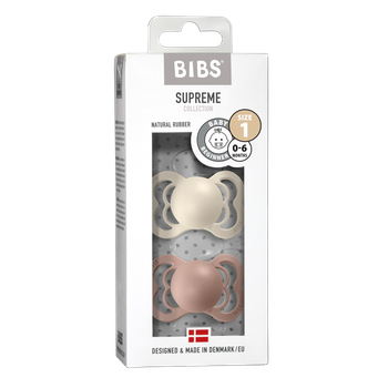 Пустушка BIBS Supreme Ivory + Blush Latex 0-6 міс. 2 шт.