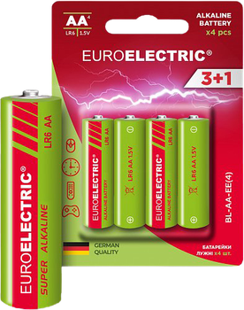 Батарейки щелочные Euroelectric AA LR6 1.5 V blister 4 шт (BL-AA-EE(4))