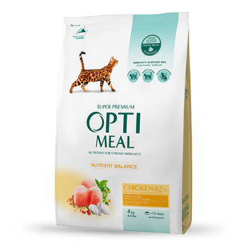 Сухой корм для кошек Оптимил с курицей OPTIMEAL adult cats chicken10 кг.
