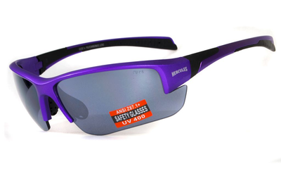 Очки защитные открытые (тактические) Global Vision Hercules-7 Purple (silver mirror) зеркальные серые