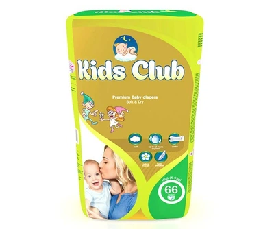 Підгузники KIDS CLUB 3 розмір 4-9кг 66шт