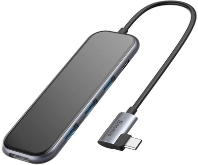 USB-хаб Baseus Multi-functional (Type-C to 3xUSB3.0+HD4K+PD) Grey (CAHUB-BZ0G)