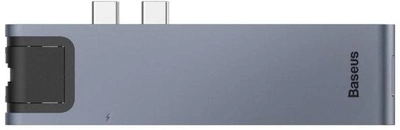 USB-хаб Baseus Thunderbolt C+Pro Seven-in-one smart HUB Docking Station Grey (CAHUB-L0G)