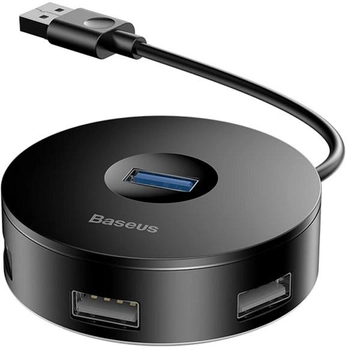 Адаптер Baseus Round Box USB 3.0 - USB 3.0/ 3 х USB 2.0/ microUSB Black (CAHUB-F01)
