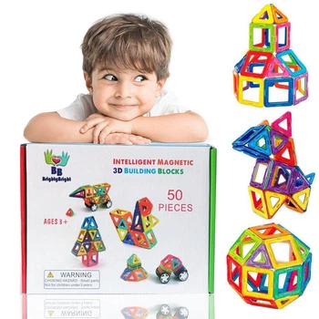 Магнитный Конструктор 3D Магниты 50 деталей Brighty Bright