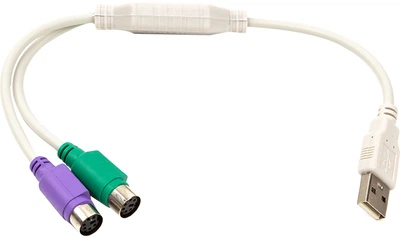 Переходник PowerPlant USB - 2xPS/2 30 см (CA913183)