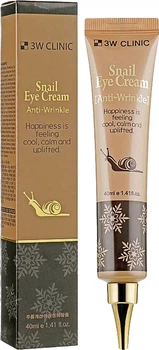 Крем для кожи вокруг глаз 3W Clinic Snail Eye Cream Anti-Wrinkle с улиточным муцином 40 мл (8809469773133)