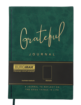 Блокнот деловой Buromax Grateful А5 96 листов обложка из искусственной кожи нелинованный зеленый (BM.295019-04)
