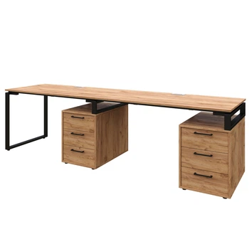 Офісний стіл Loft Details L135b Double дуб крафт золотий