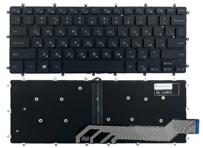 Клавиатура для Dell Inspiron 13-5368 5378 5379 7378 7368 14-7460 7467 Vostro 14-5468 Latitude 3379 US черная без рамки Прямой Enter подсветка High Copy (0M9DMK)