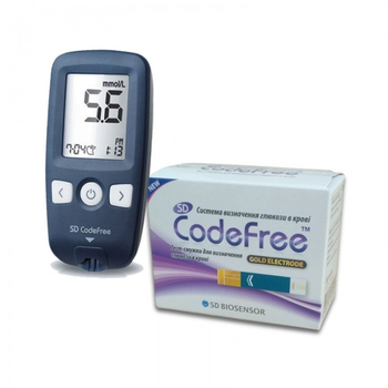 Набір! Глюкометр для визначення глюкози в крові КодФри + 50 тест-смужок CodeFree