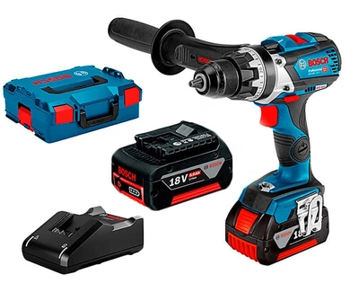 Акумуляторний шурупокрут Bosch Professional GSR 18V-110 C + 2 акб 5 Ah + з/п GAL 18V-40 + L-Boxx 136 (06019G010C)