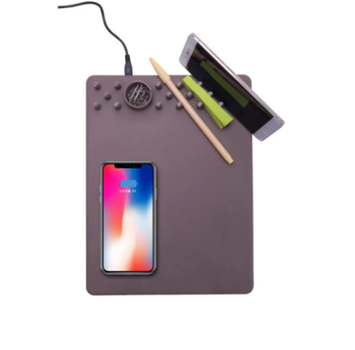 Коврик для мышки с органайзером и функцией беспроводной зарядки смартфона wireless charging mouse pad PRO