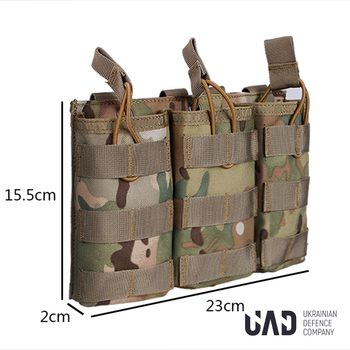 Підсумок військовий потрійний для магазинів AK/AR UADefence Мультикамуфляж