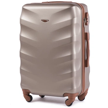 Дорожный пластиковый чемодан Wings 402 Exclusive средний (M) на 4 колесах 65х44х26 см шампань