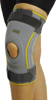 Бандаж неопреновый на коленный сустав с гибкой фиксацией Morsa Cyberg Длинный Серый размер L 1 шт (8698811082210)
