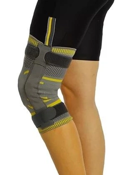 Бандаж трикотажный на коленный сустав со стабилизирующими фиксаторами Morsa Cyberg Серый размер L 1 шт (8698811097375)