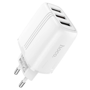 Зарядне мережеве HOCO N15 Amazing (3USB 2.4A) Білий