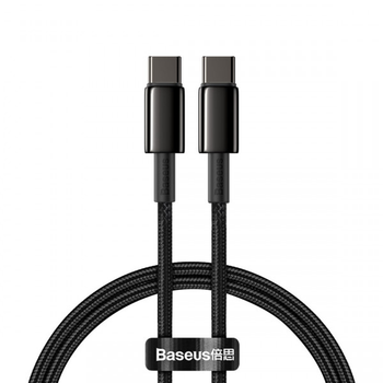 Кабель быстрой зарядки «Type-C to Type-C» Baseus Tungsten Gold 100W Fast Charge (5A) 1m