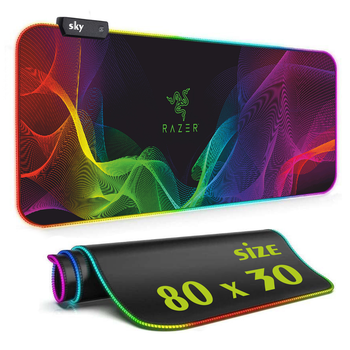 Геймерский коврик для мышки SKY (GMS-WT 8030/123) RAZER / RGB подсветка / 80x30 см