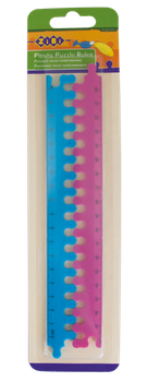 Лінійка-пазл пластикова Zibi (2 частини по 20 см), синій з зеленим ZB.5605-02