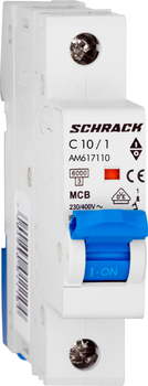 Автоматичний вимикач Schrack Technik 6 кА 1P 10 А х-ка C (AM617110--)