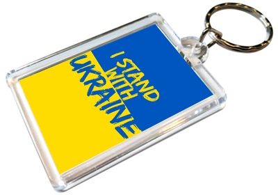Брелки для ключей акриловые с кольцом Apriori 5 шт, I stand with Ukraine