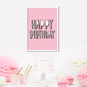 Постер Happy Moments на день народження "Happy Birthday!" А4 без рамки (02195)